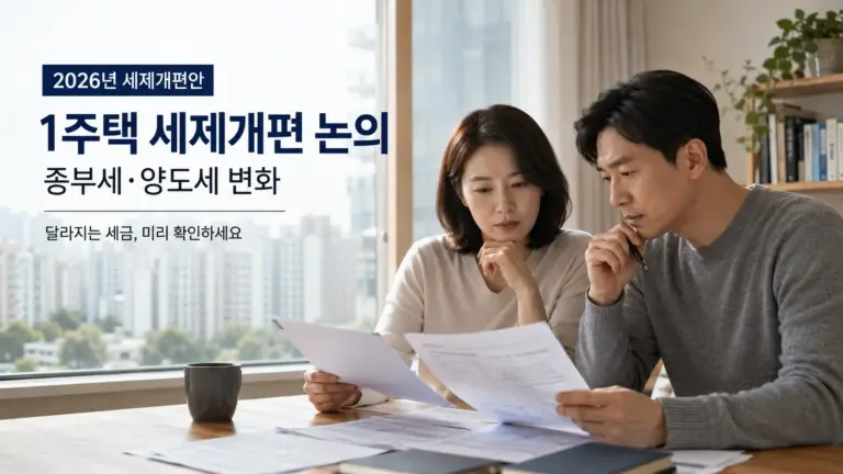 2026 부동산 세제개편 다시 바뀌나 1주택 종부세 양도세 무엇을 손보나 대표 이미지