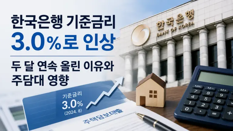 한국은행 기준금리 3.0%로 인상 두 달 연속 올린 이유와 주담대 영향 대표 이미지