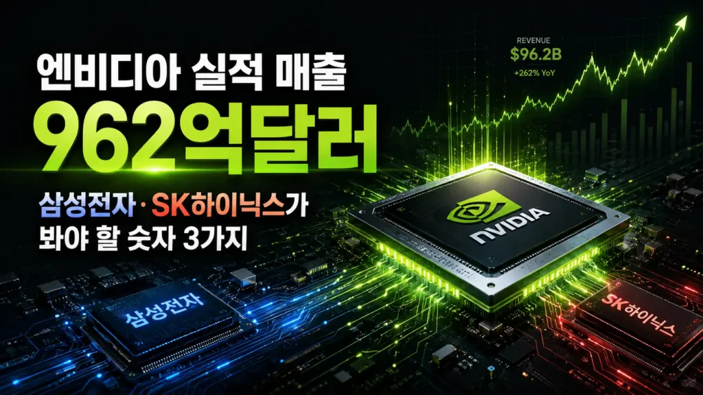 엔비디아 실적 매출 962억달러 삼성전자 SK하이닉스가 봐야 할 숫자 3가지 대표 이미지