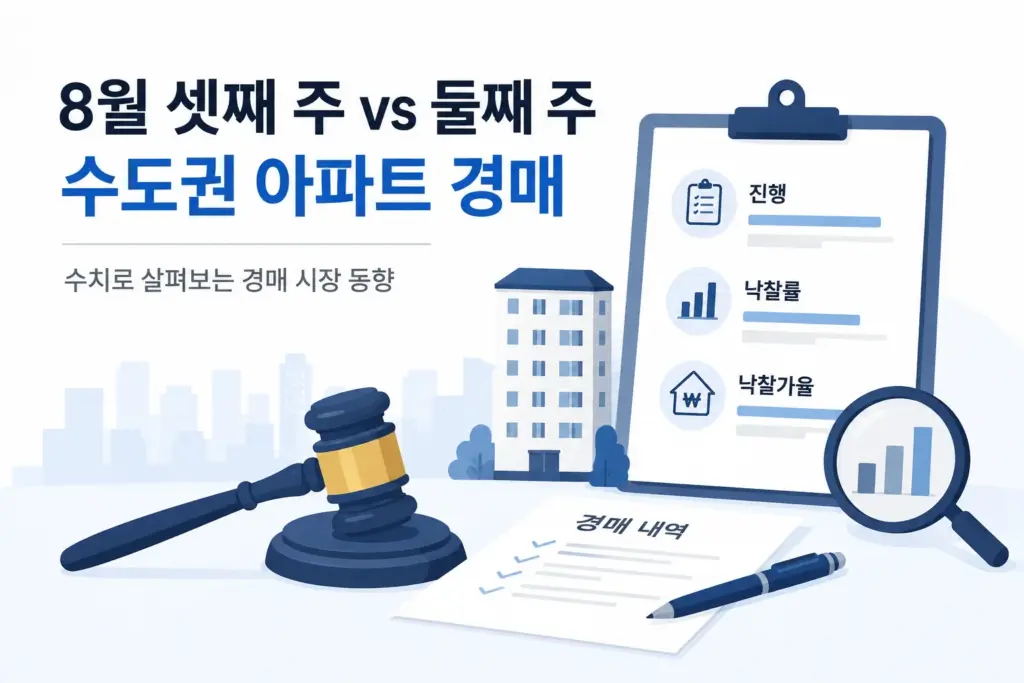 경매 관련 서류를 검토하는 장면