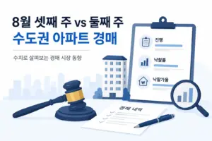경매 관련 서류를 검토하는 장면