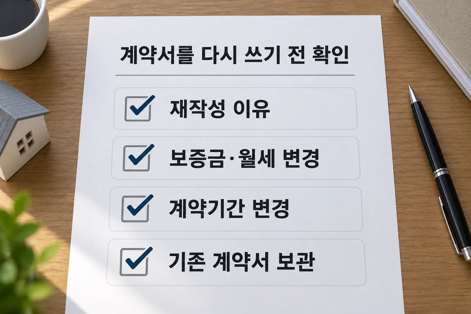 임대차계약서를 다시 작성하기 전에 확인할 네 가지 항목